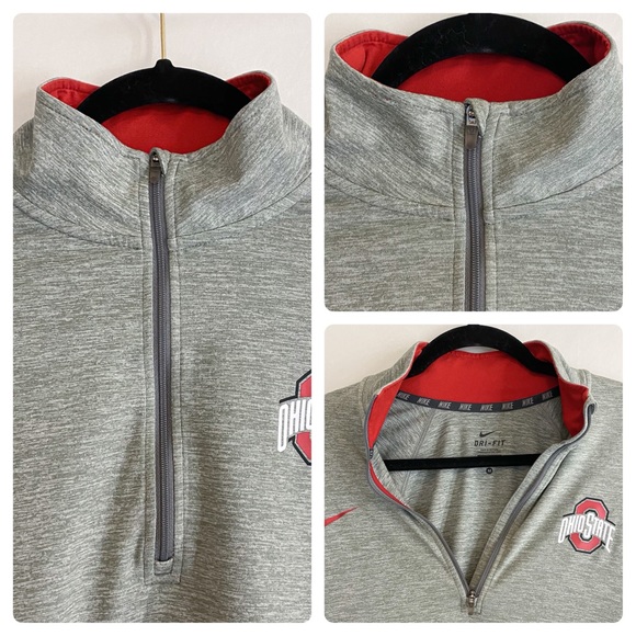 Nike Ohio State Buckeyes Dri-Fit quarter zip long-sleeve top, size medium - Picture 13 of 16